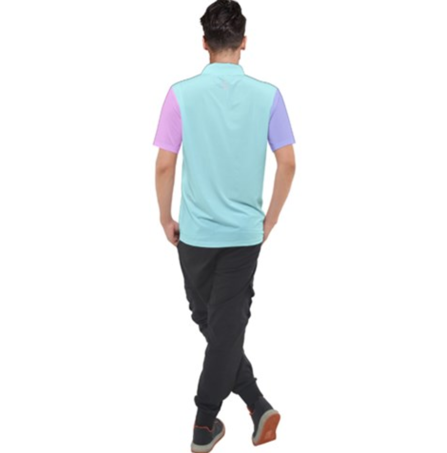Fairway Polo in blue, pink and mauve