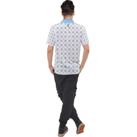 Star Polo with pale blue collar