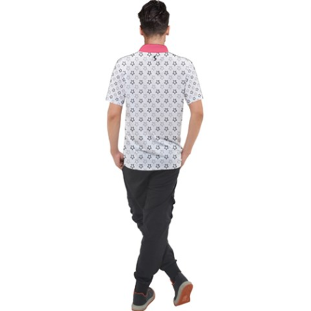 Star Polo with peach collar
