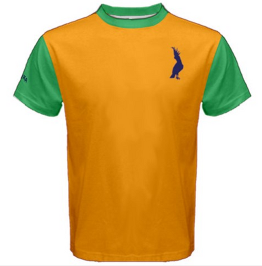 Cotton Tee in Green Orange combo