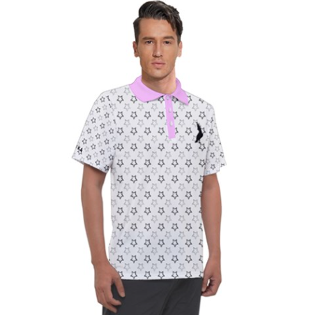 Star Polo with light pink collar