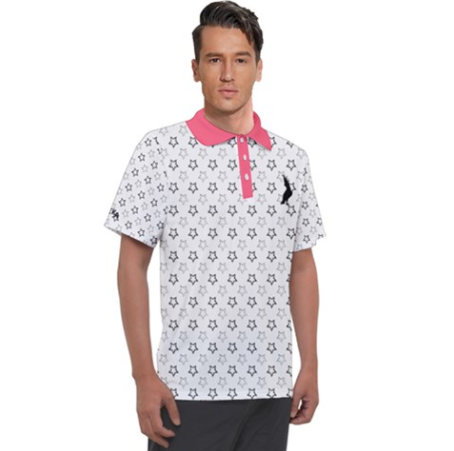Star Polo with peach collar